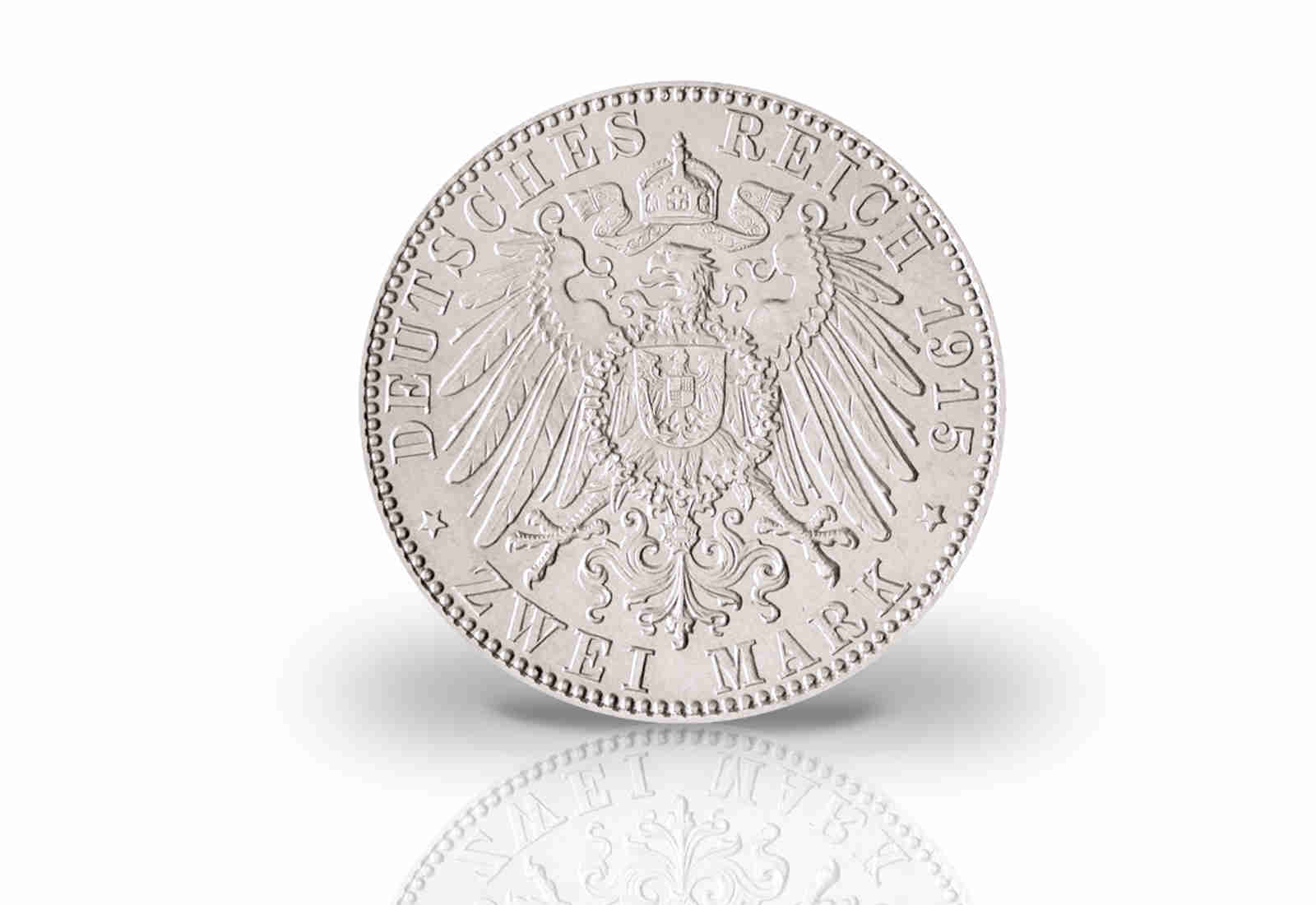 2 Mark 1915 Deutsches Kaiserreich Sachsen Meiningen Herzog Georg II. Jaeger-Nr. 154