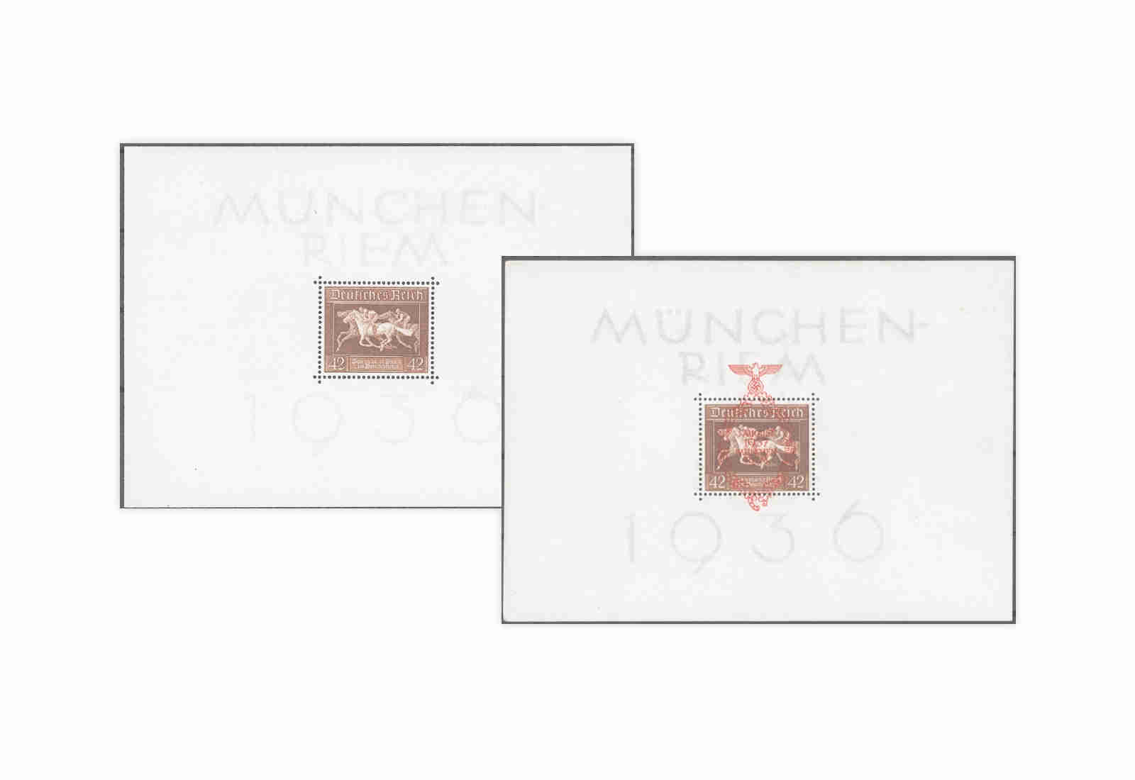 Briefmarken Deutsches Reich Braunes Band 1936 Block 4 + Block 10 postfrisch