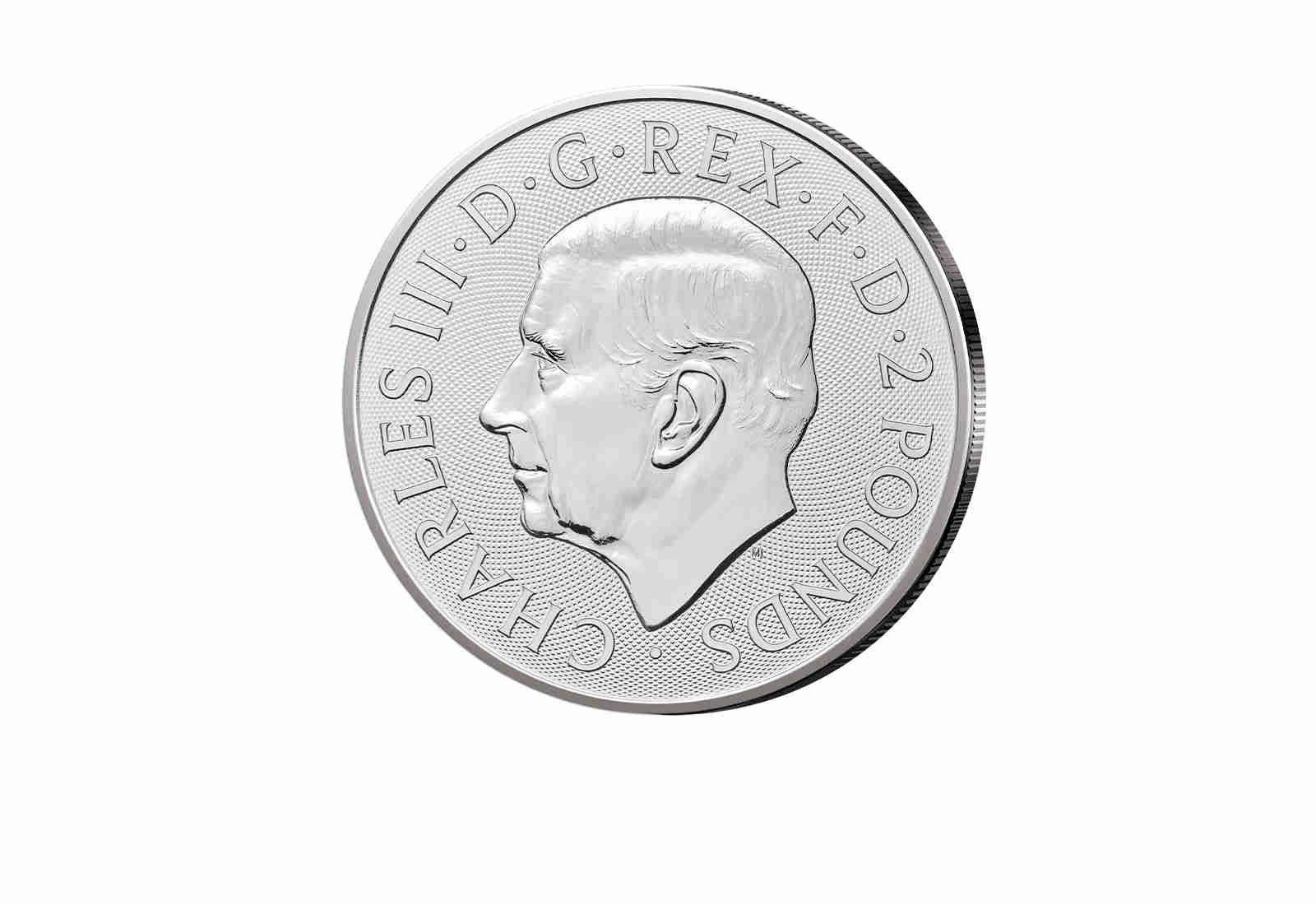 Britannia 1 oz Silber 2025 Großbritannien King Charles III. mit Farbmotiv