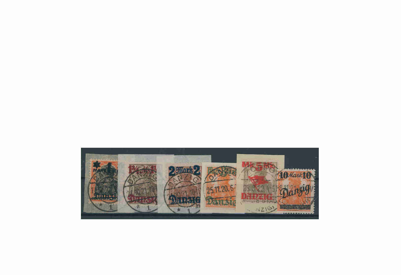 Briefmarken Deutsches Reich Einzelausgaben Danzig 1920-1939 Michel-Nr. 41-46 I gestempelt