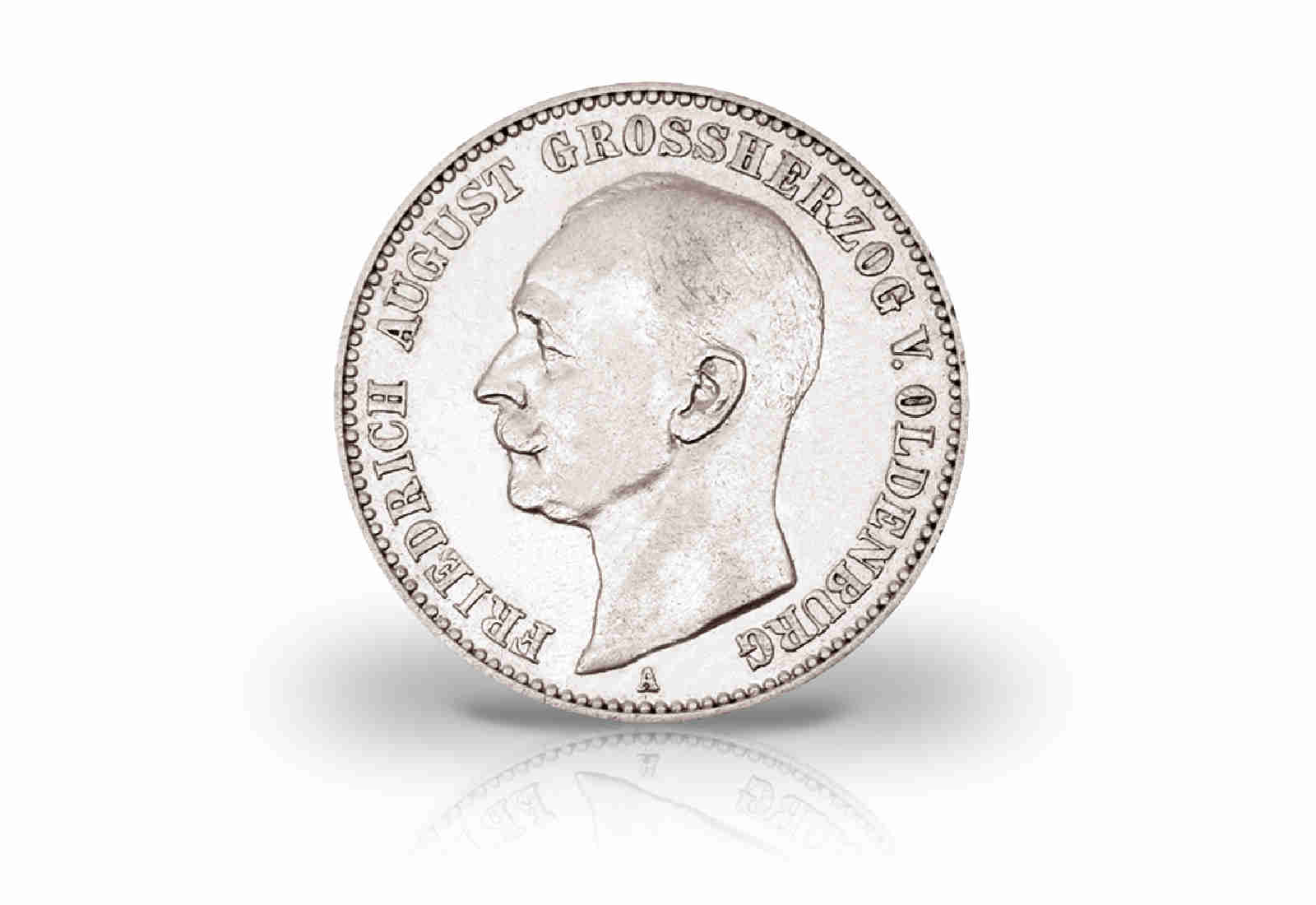 5 Mark 1900-1901 Deutsches Kaiserreich Oldenburg Herzog Friedrich August Jaeger-Nr. 95