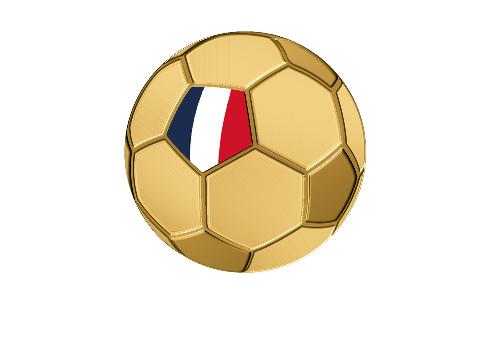 Goldmünze Motiv "Fußball Frankreich" 999/1000 Gold im Geschenketui