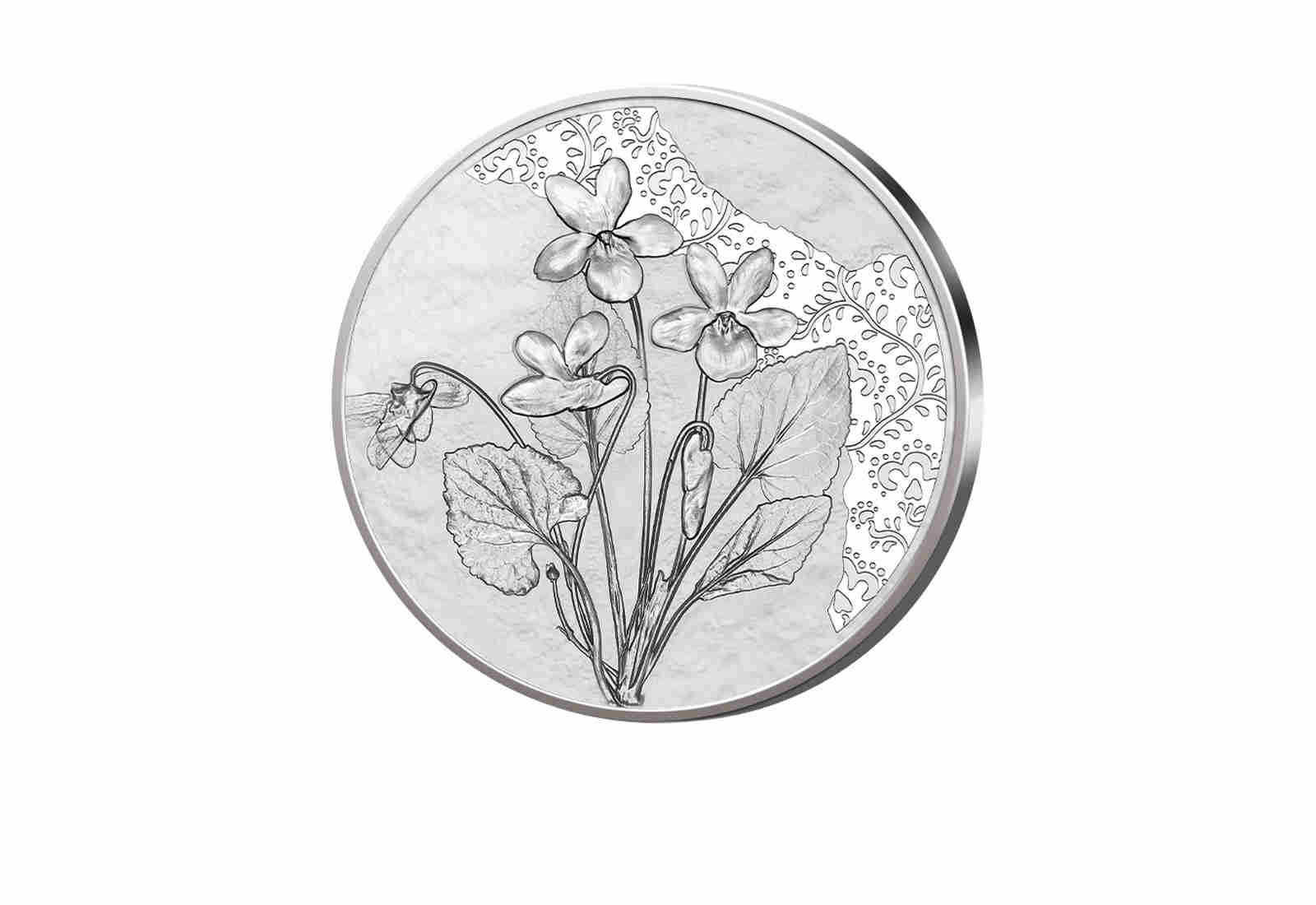 10 Euro Silbermünze 2024 Österreich Veilchen hgh