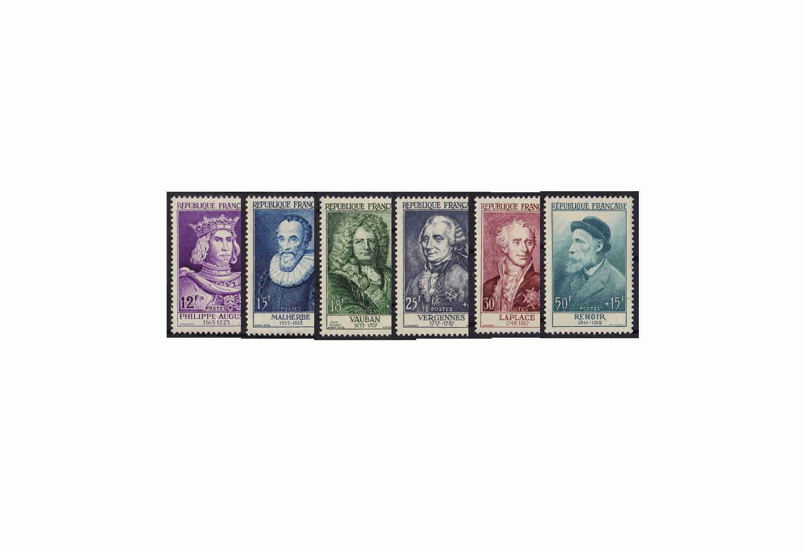 Frankreich Persönlichkeiten 1958 Michel Nr. 1053 bis 1058 gestempelt