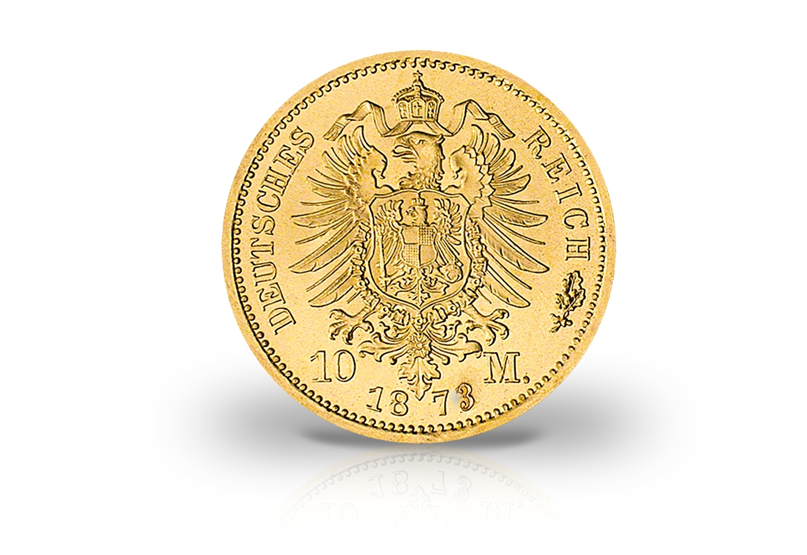 10 Mark Goldmünze 1873 Deutsches Kaiserreich Württemberg König Karl Jaeger-Nr. 289