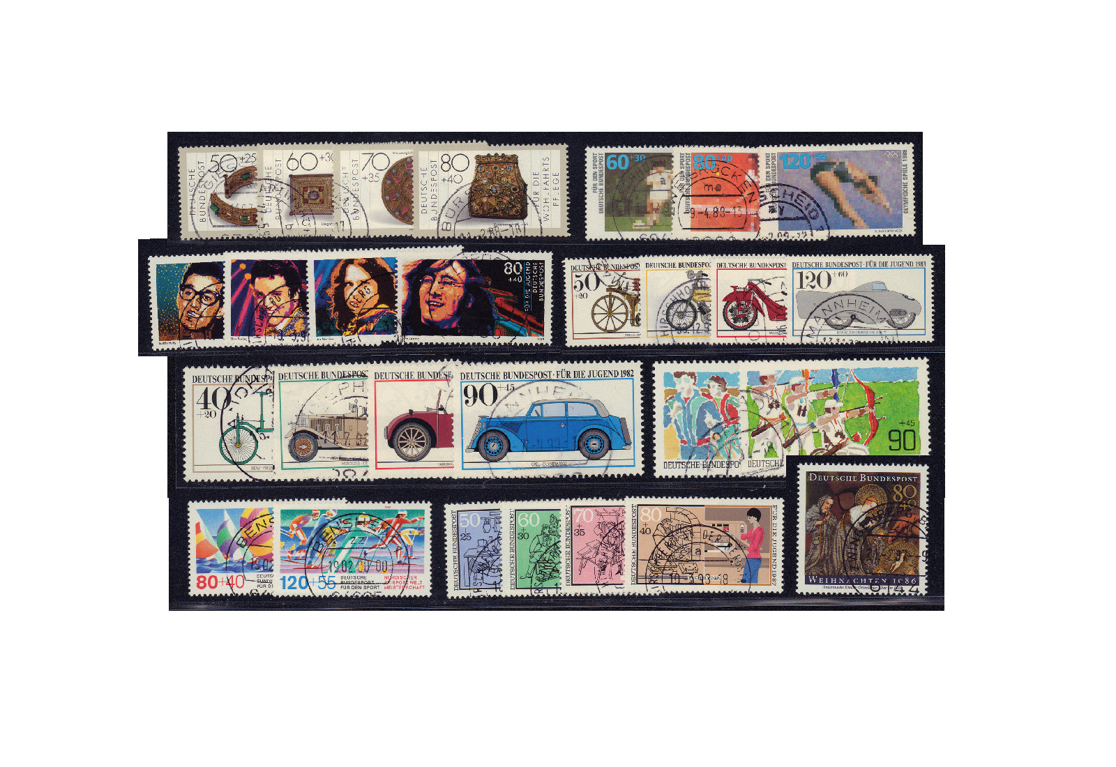 Briefmarken Sammlung Bundesrepublik Deutschland Zuschlagsmarken von 1980-1989