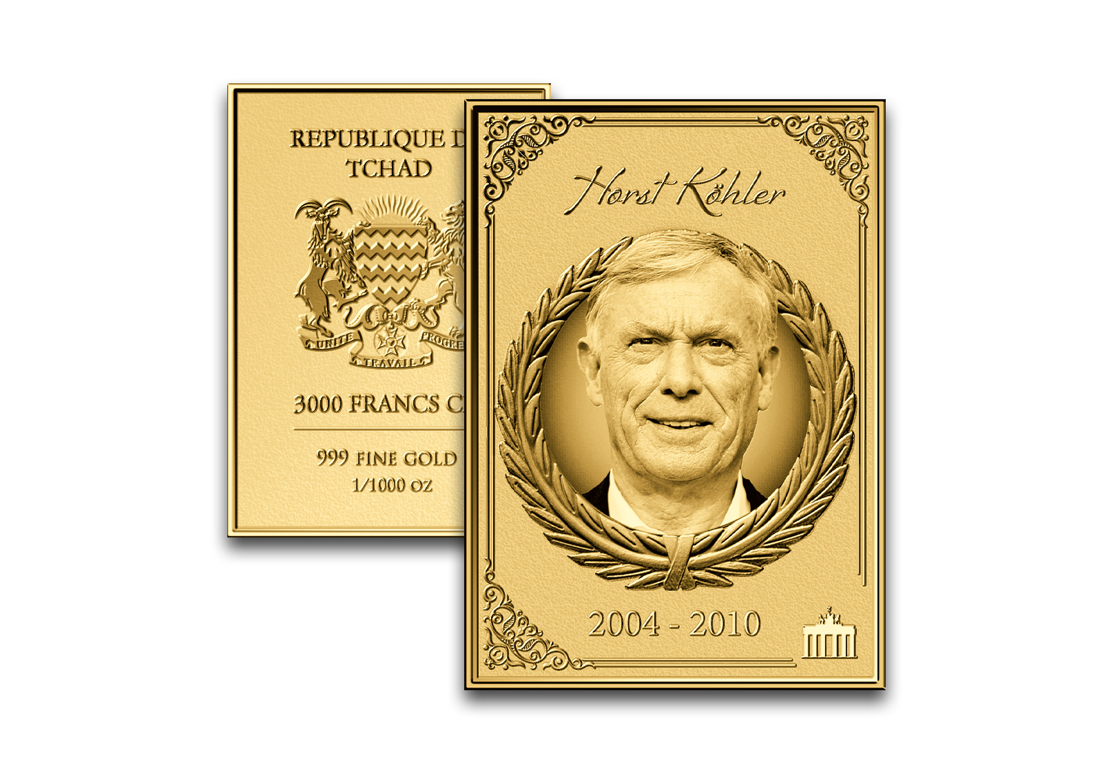 Goldmünzbarren Bundespräsident Horst Köhler 999/1000 Gold