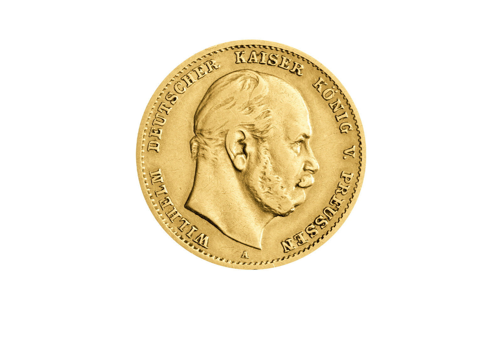 10 Mark Gold 1872 Kaiserreich Wilhelm I von Preußen J. 242 in Dokumentenmappe st