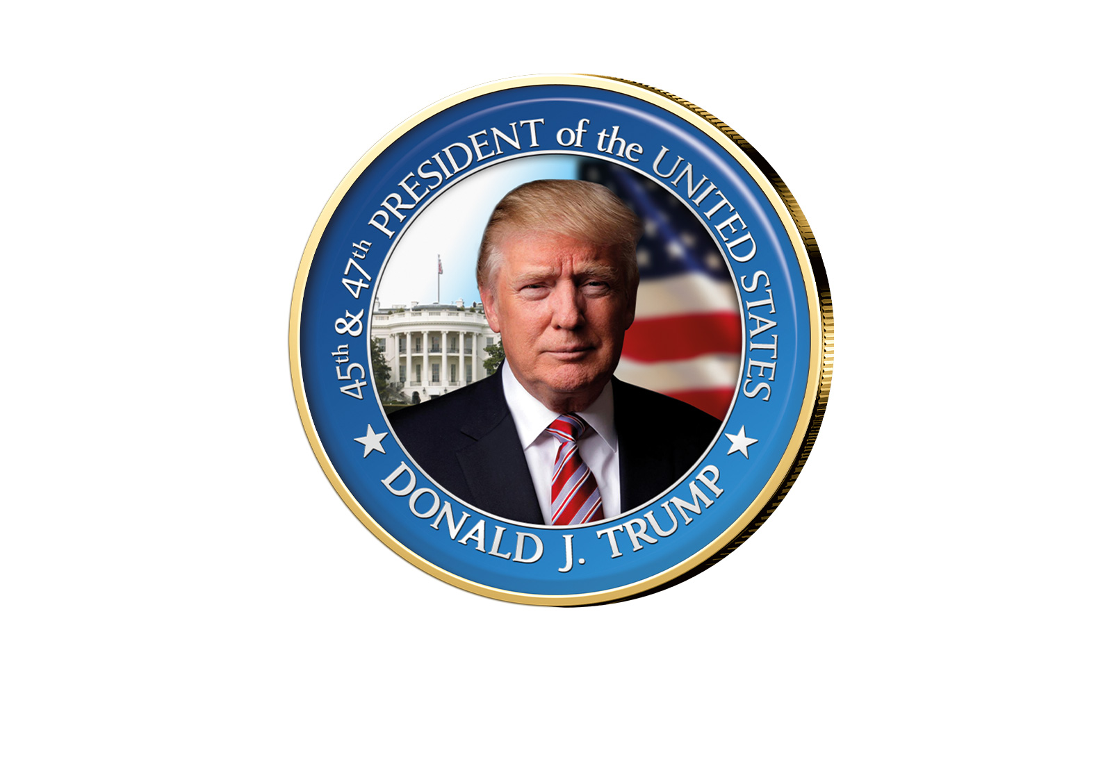 ½ Kennedy-Dollar USA mit Farbapplikation Donald J. Trump