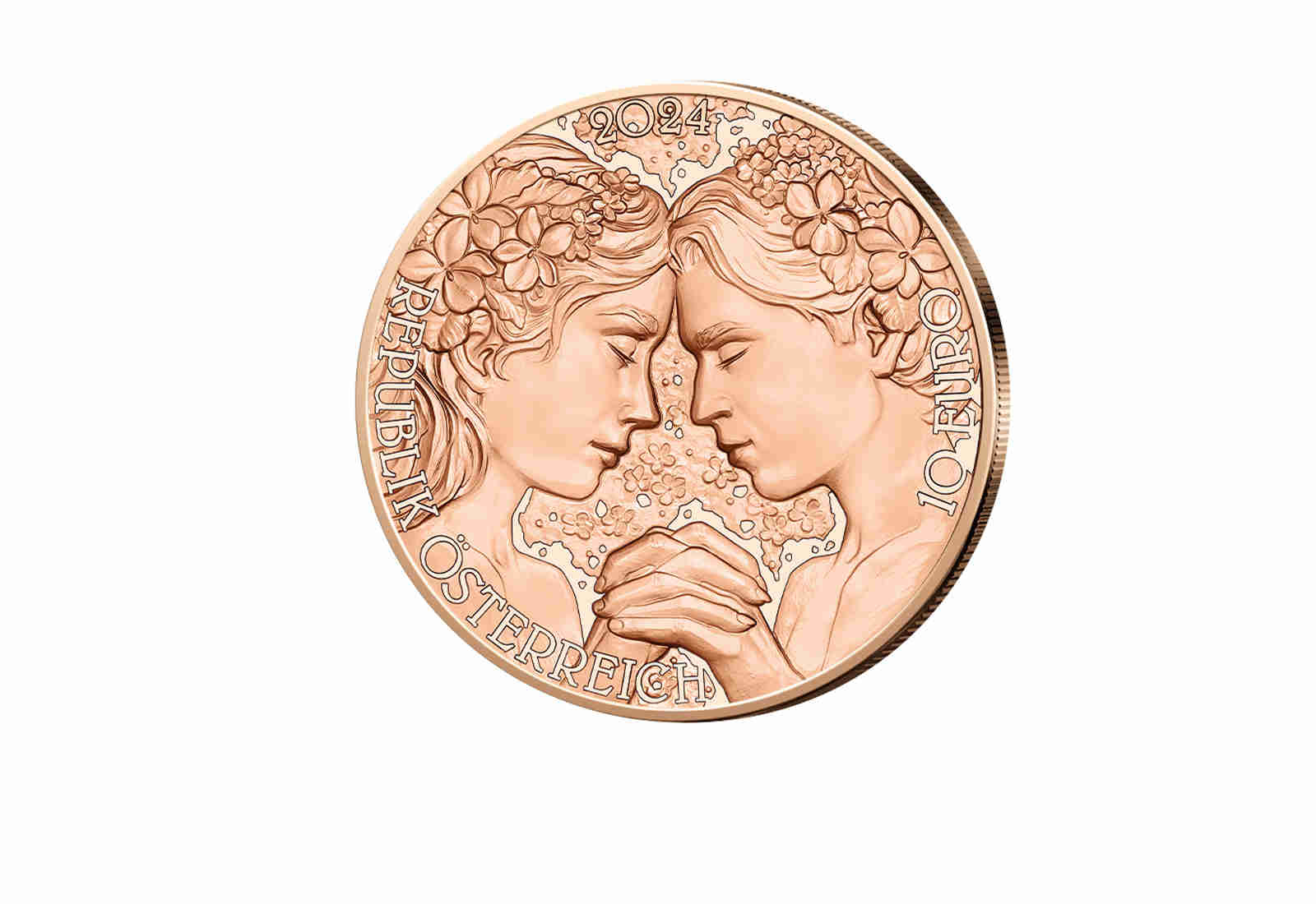 10 Euro Kupfermünze 2024 Österreich Veilchen bfr.