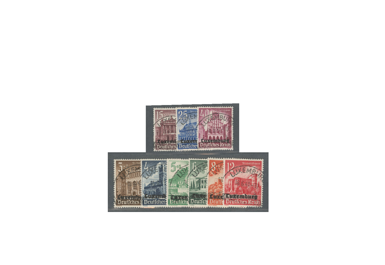 Deutsche Besetzung Luxemburg 1941 Michel Nr. 33 bis 41 gestempelt
