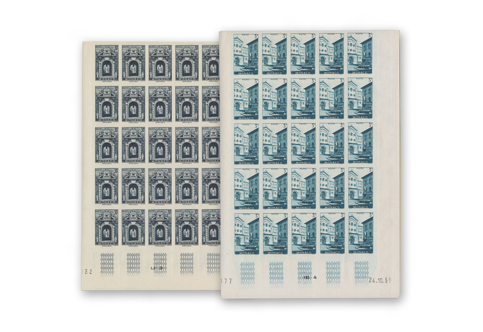 Monaco Yv. 369-370 a ** im ungezähnten Bogen