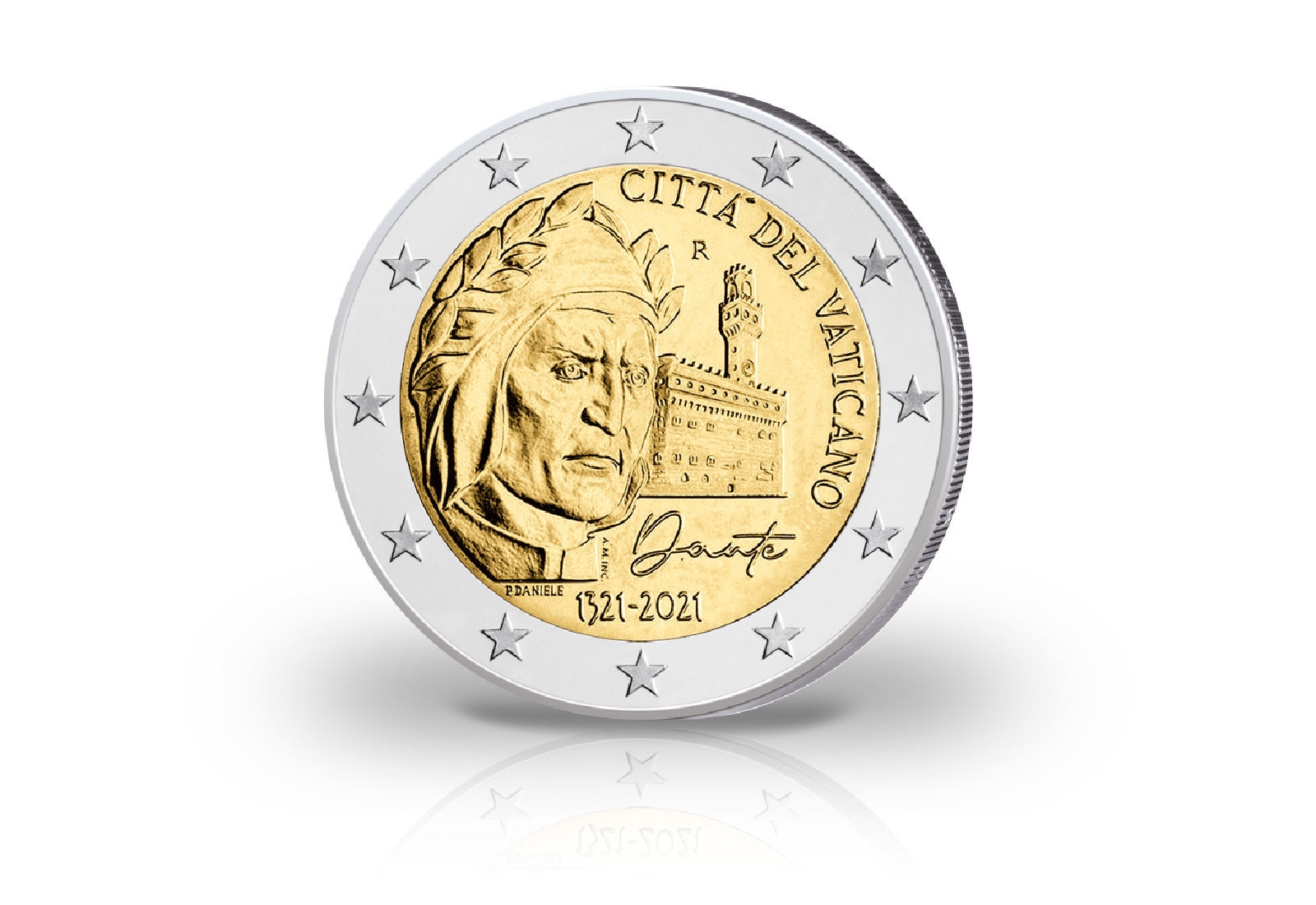 2 Euro 2021 Vatikan 700. Todestag von Dante Alighieri st im Blister