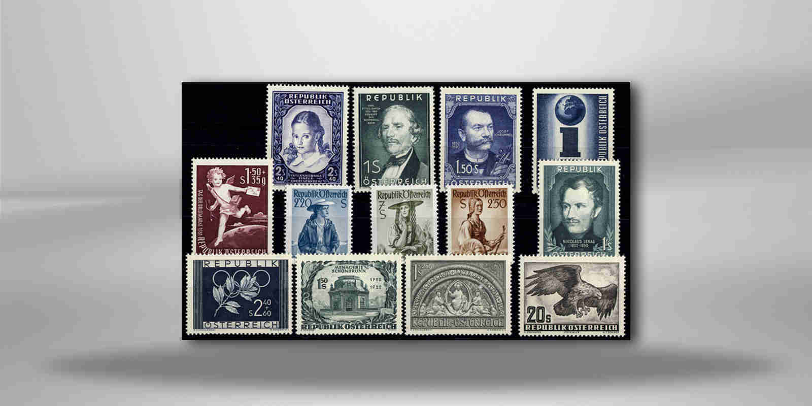 Österreich Jahrgang 1952 gestempelt 13 Briefmarken