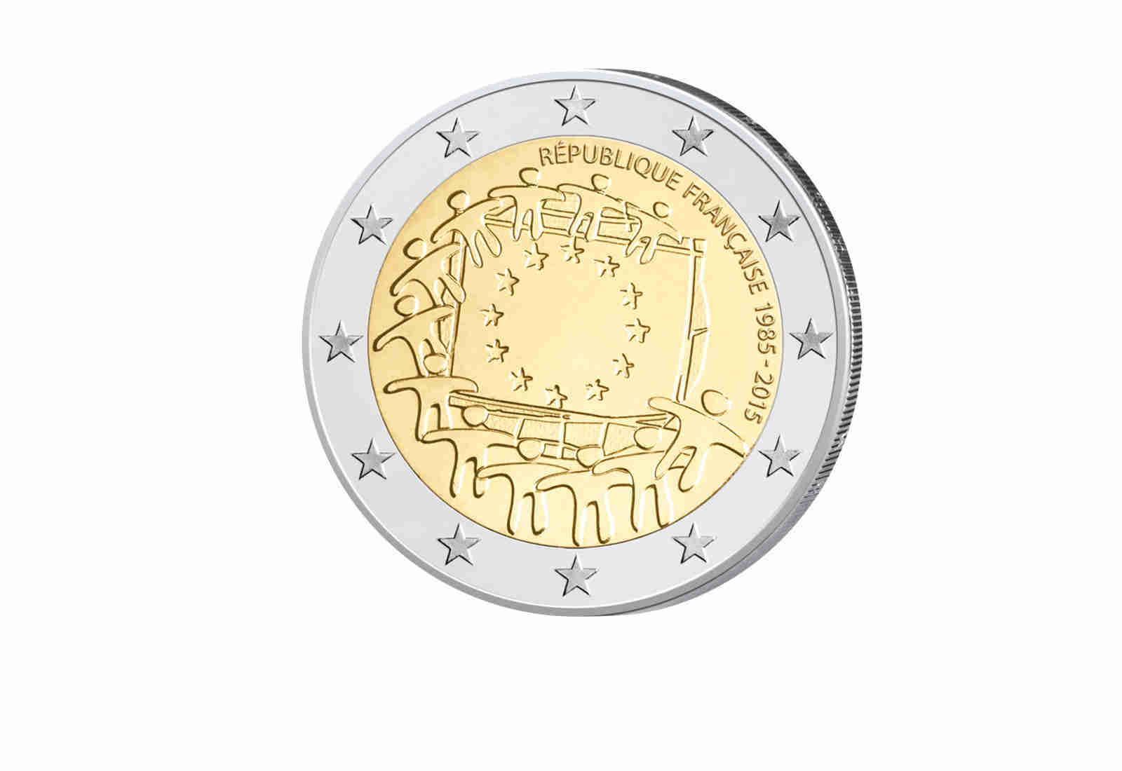 2 Euro 2015 Frankreich 30 Jahre Europaflagge