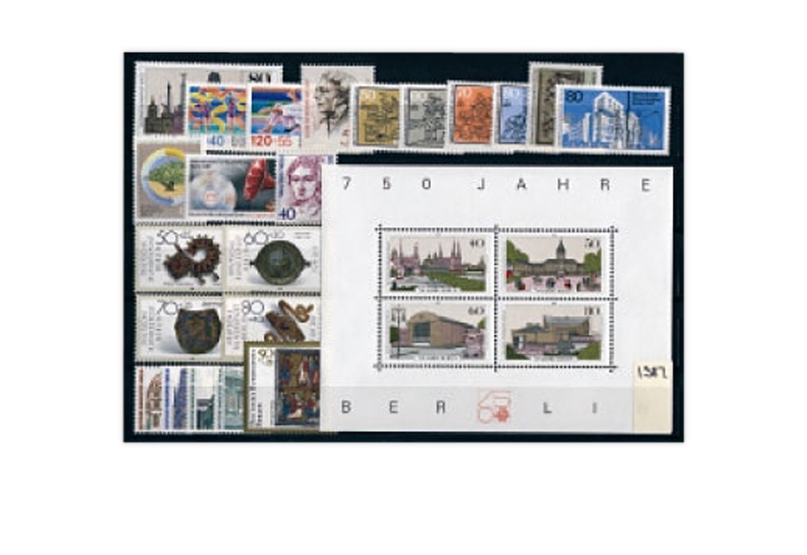 Berlin Mi.Nr. 772-797 Jahrgang 1987 postfrisch 22 Marken + 1 Block