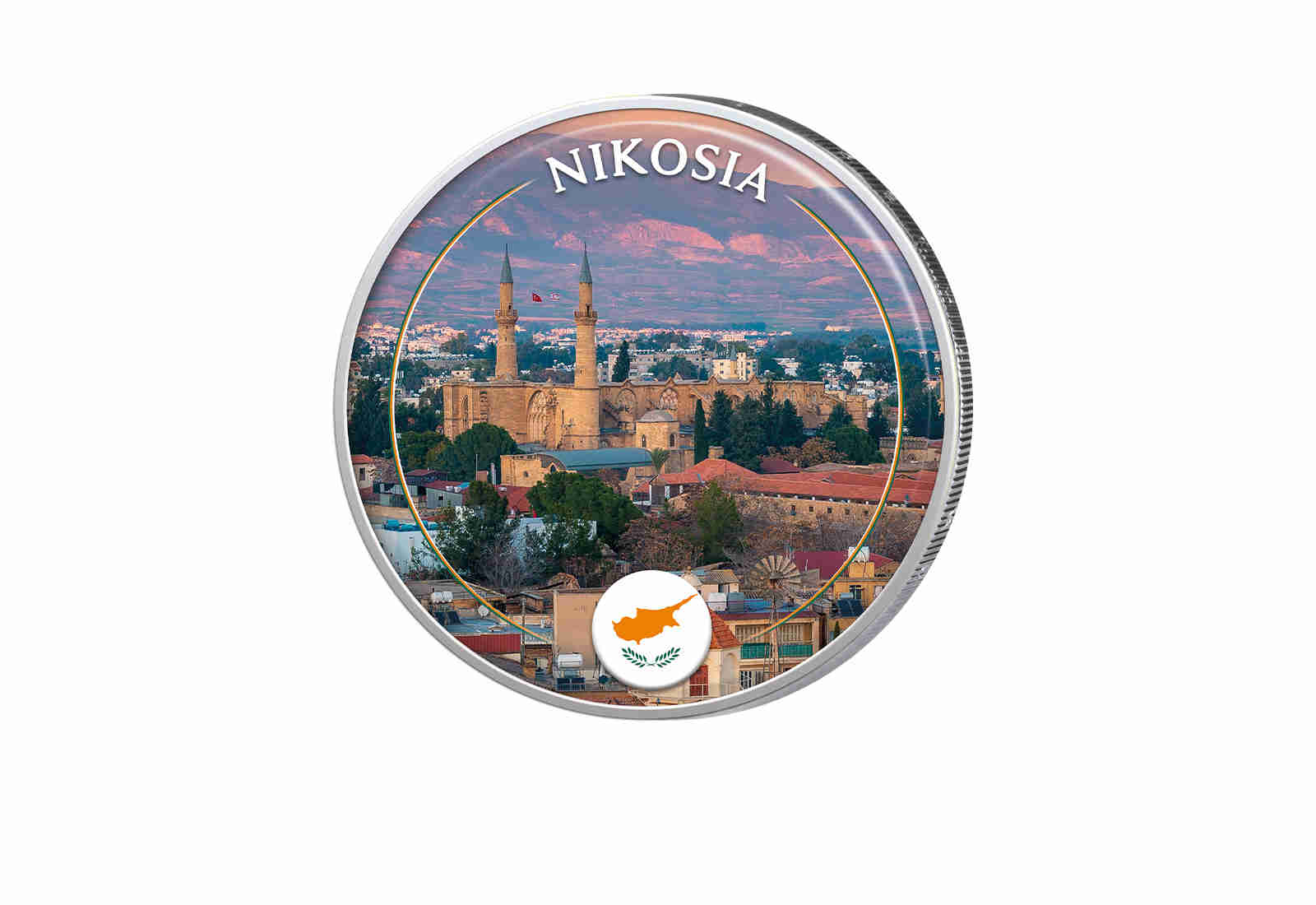 2 Euro  mit Farbapplikation Nikosia - Zypern