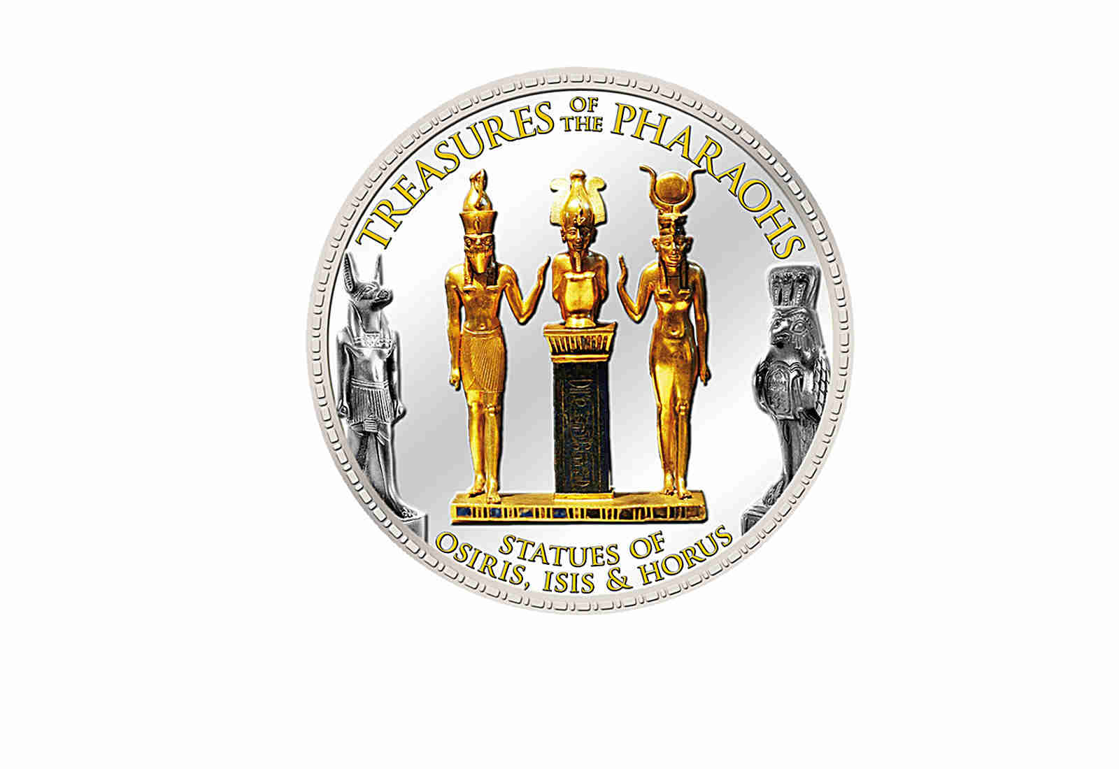1 Pfund Ägypten Statuen Osiris 999,9 Goldauflage mit Farbmotiv