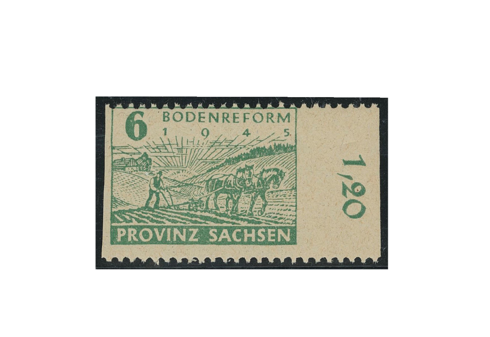 Briefmarke SBZ Provinz Sachsen Bodenreform 1945 Michel-Nr. 85 wb B postfrisch Fotoattest