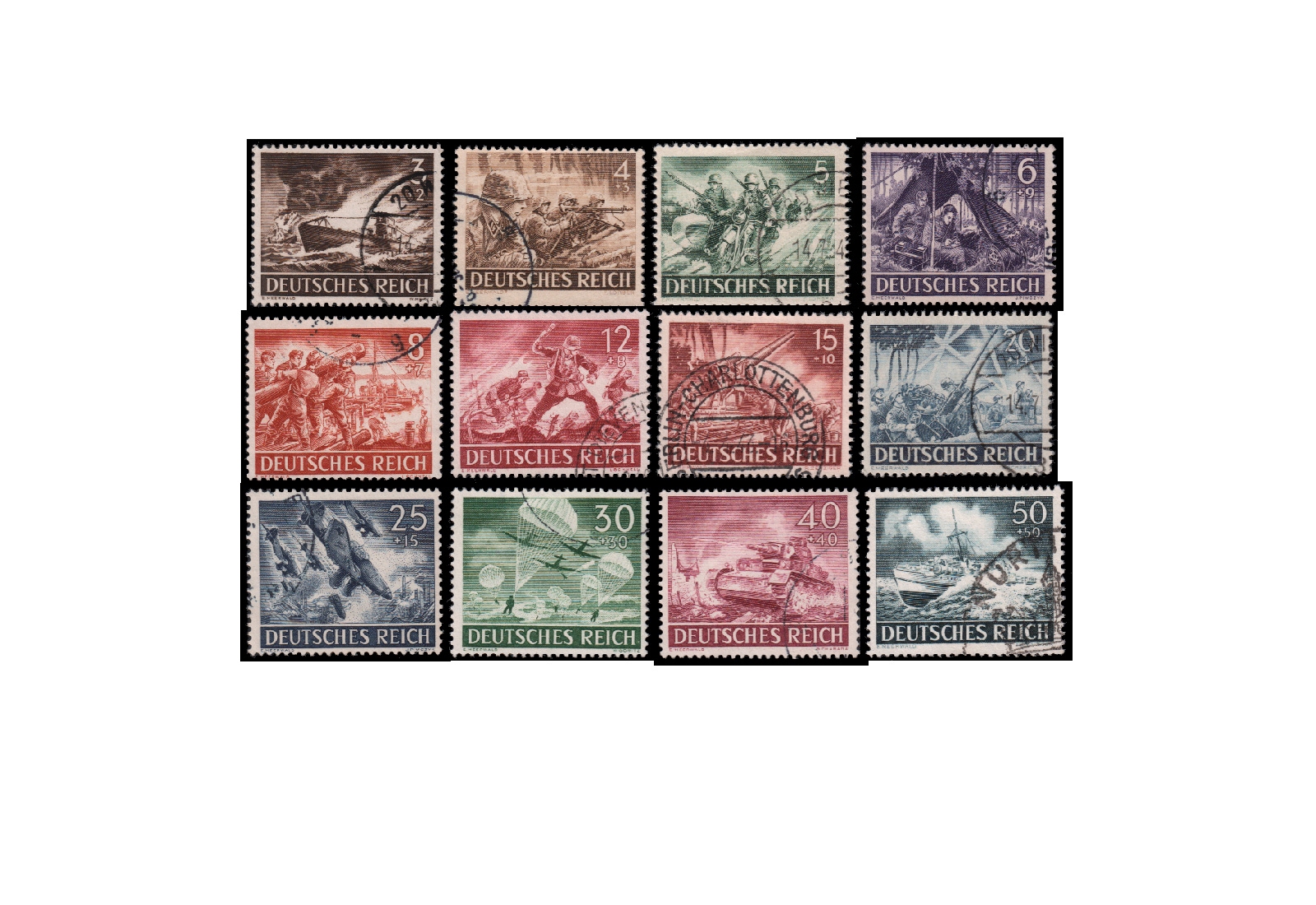 Deutsches Reich Mi.Nr. 831/42 gestempelt