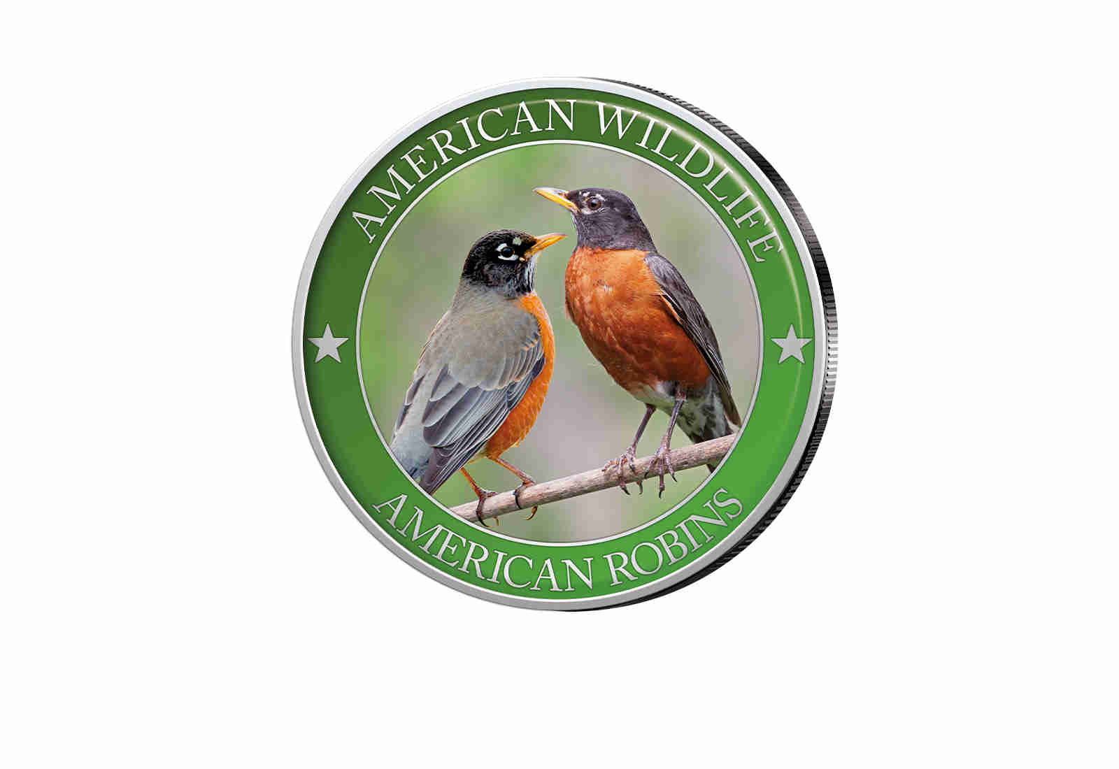 1/2 Dollar USA American Robin Serie American Wildlife mit Farbapplikation