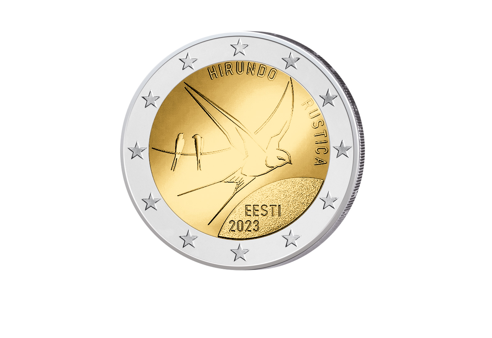 2 Euro 2023 Estland  Nationalvogel Rauchschwalbe bfr.