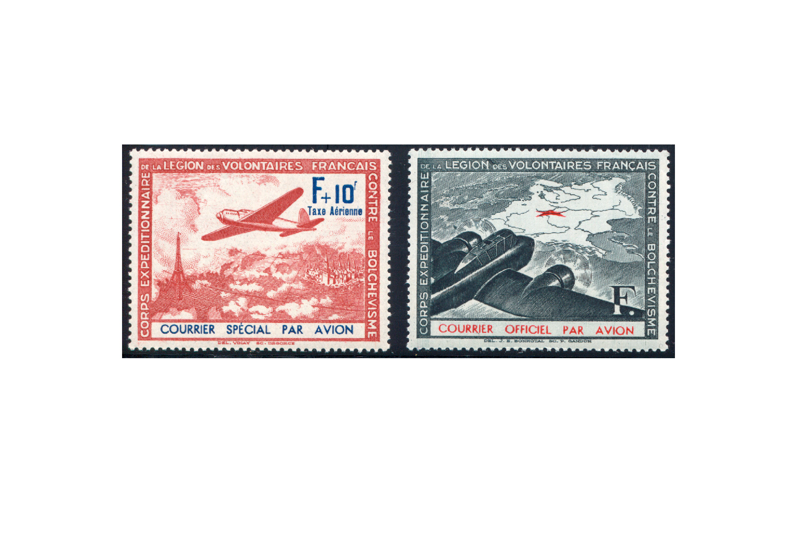 Deutsche Besetzung: Frankreich/LVF Michel Nr. II-III postfrisch