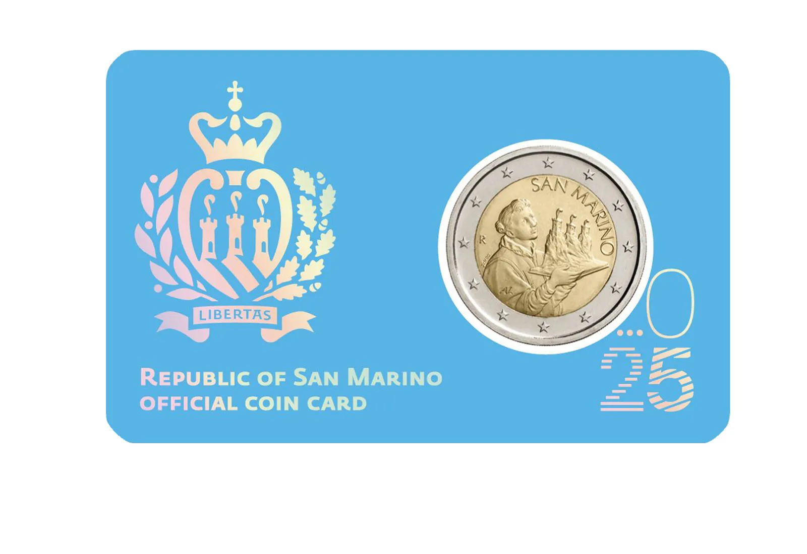 2 Euro 2025 San Marino Kursmünze st in Coincard