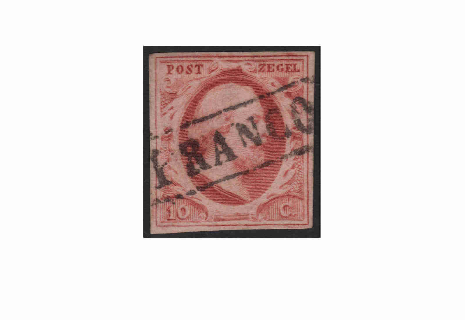 Niederlande Freimarken König Willem III 1852 Michel Nr. 2 gestempelt 