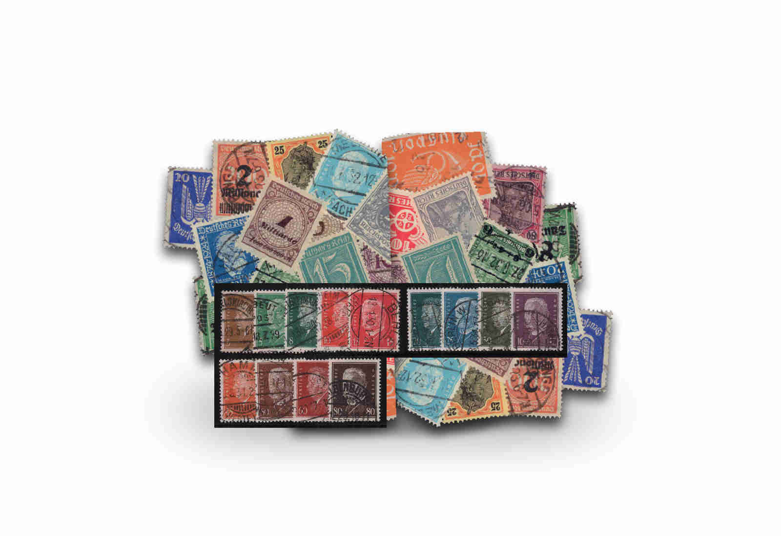 Briefmarken Sammlung Deutsches Reich inkl. Komplettsatz Reichspräsidenten 1928 Michel-Nr. 410/22 gestempelt