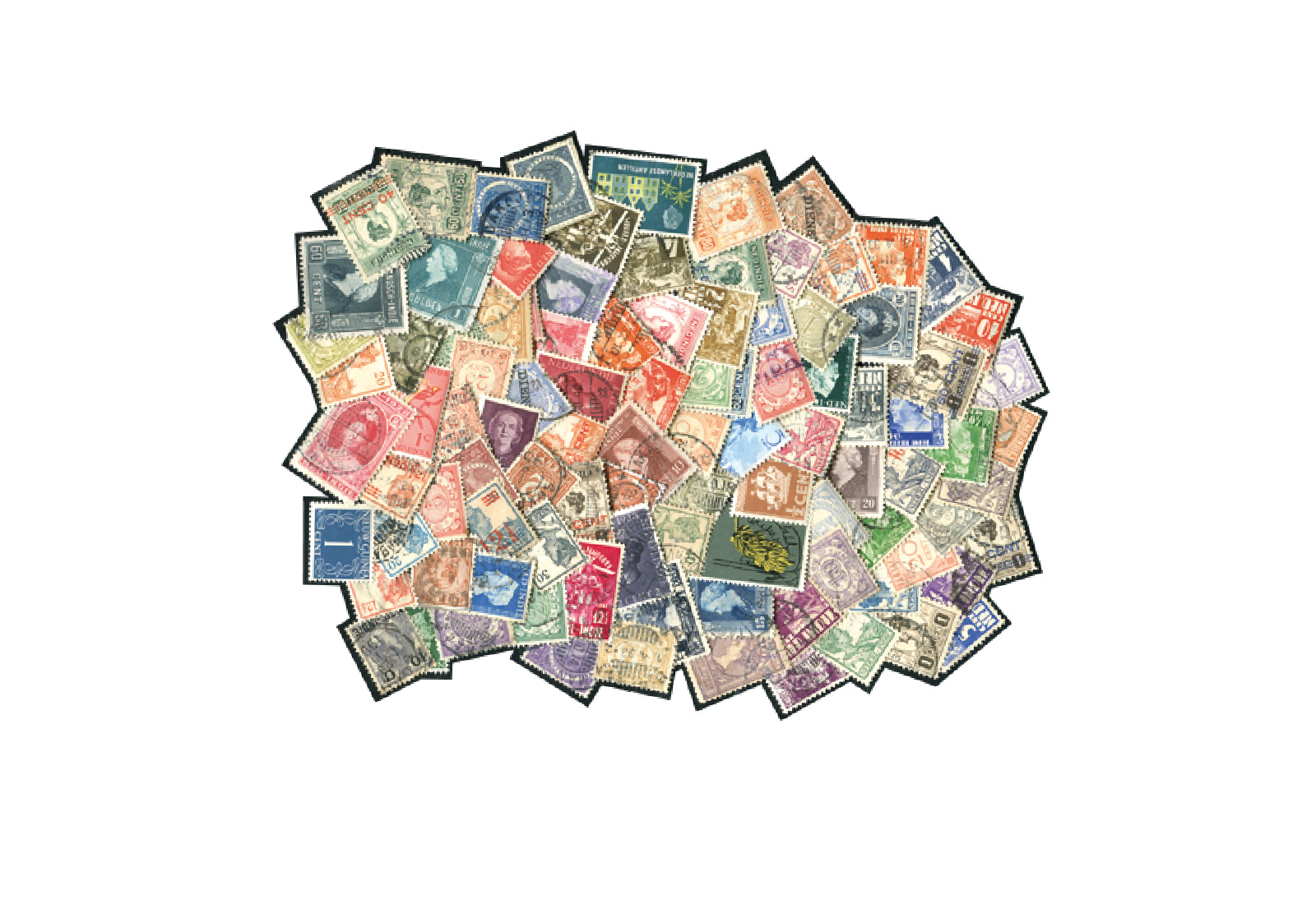 Briefmarken Niederländische Kolonien 100 Marken postfrisch und gestempelt