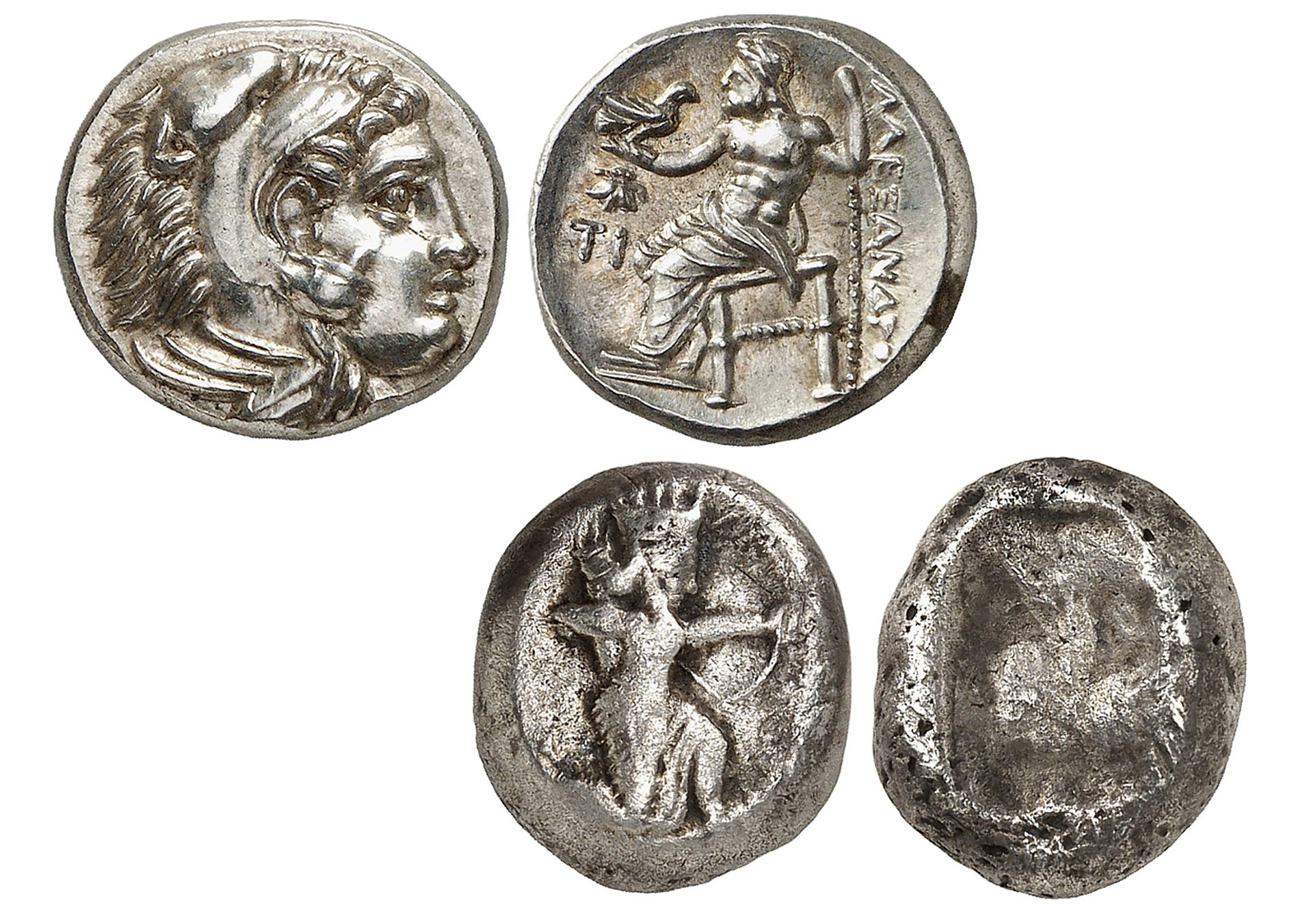 2er Silber-Set Drachme &Siglos Persien, Achämeniden 505 v.Chr Alexander III. 336-323 v Chr.