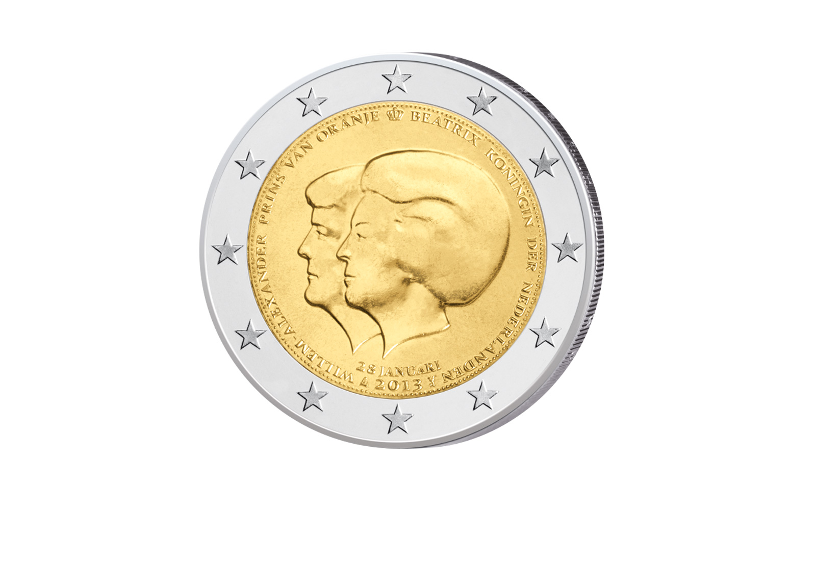 2 Euro 2013 Niederlande Thronwechsel Doppelportrait bfr.