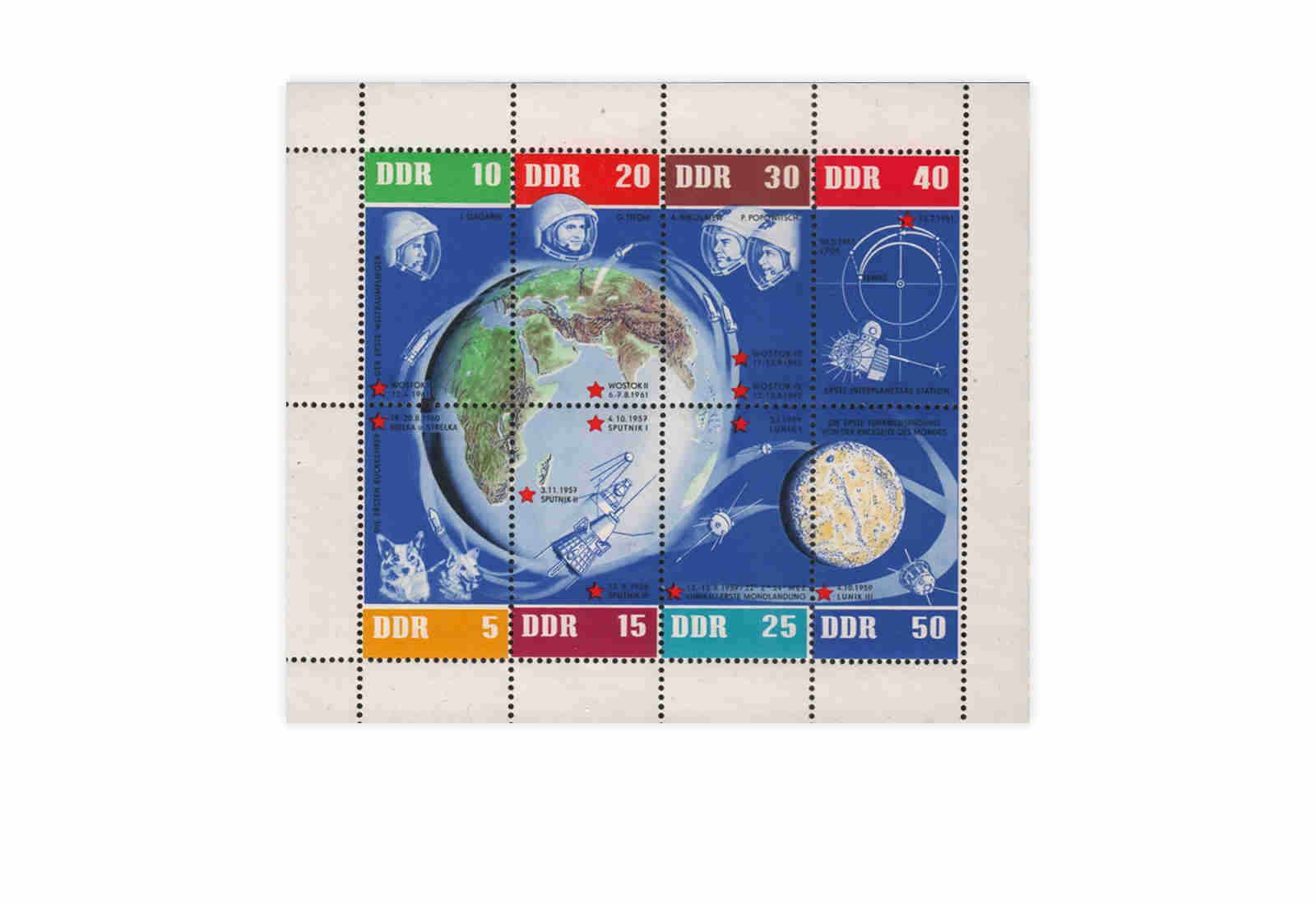 Briefmarken DDR 5 Jahre sowjetische Weltraumflüge 1962 Michel-Nr. 926-933 KB postfrisch
