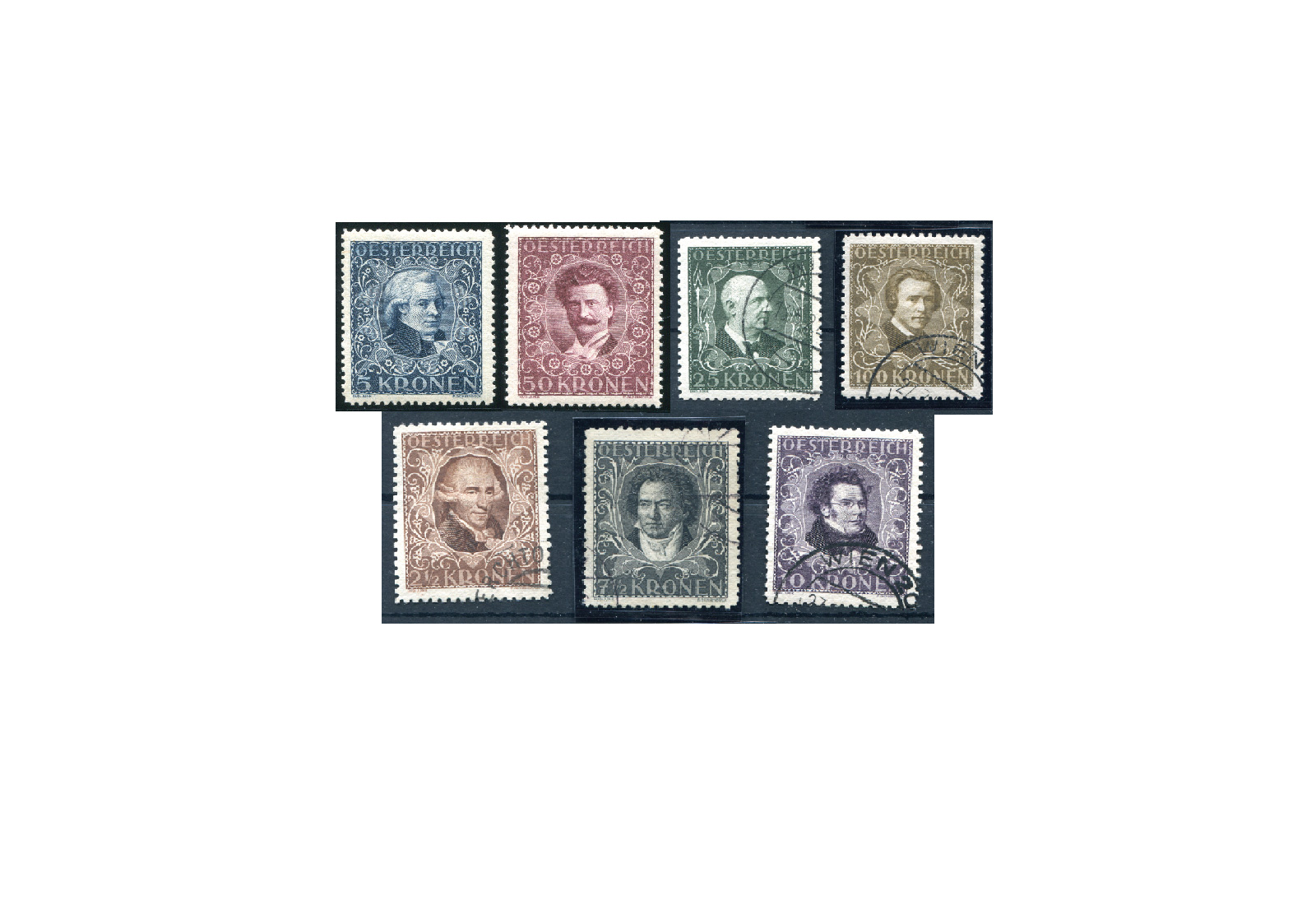 Österreich 1922 Mi.Nr. 418 A/424 A gestempelt