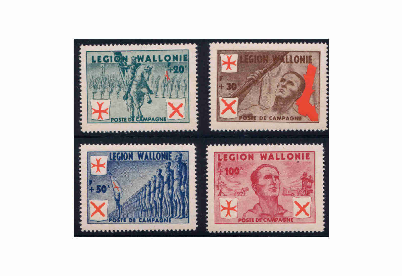 Deutsche Besetzung: Die wallonische Legion Michel Nr. I-IV postfrisch