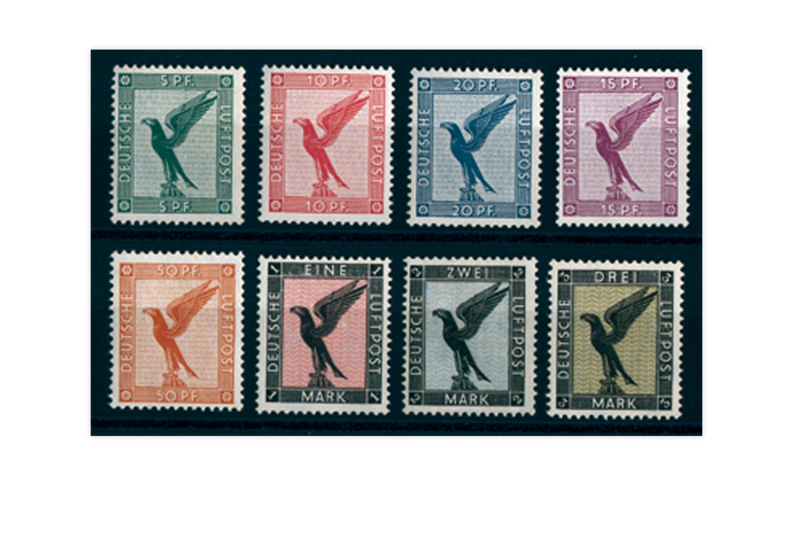 Briefmarken Deutsches Reich 1926 Michel-Nr. 378/84 Falz