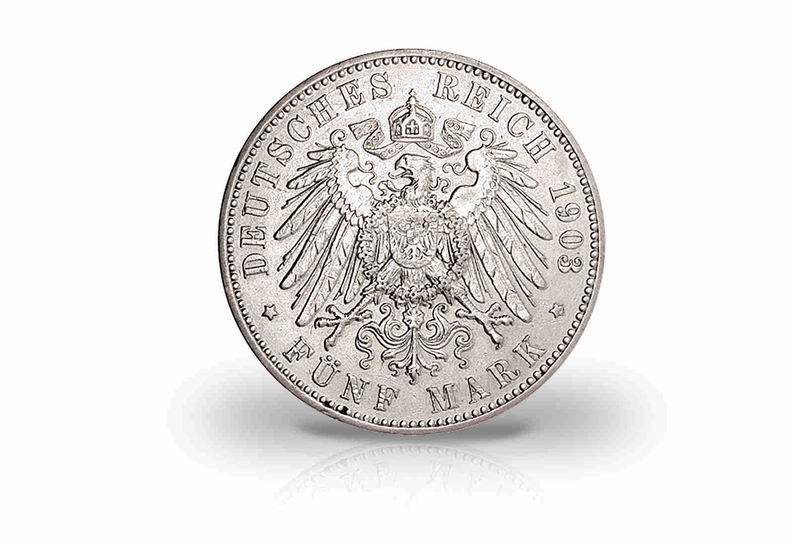 5 Mark 1891-1908 Deutsches Kaiserreich Preußen Kaiser Wilhelm II. Jaeger-Nr. 104