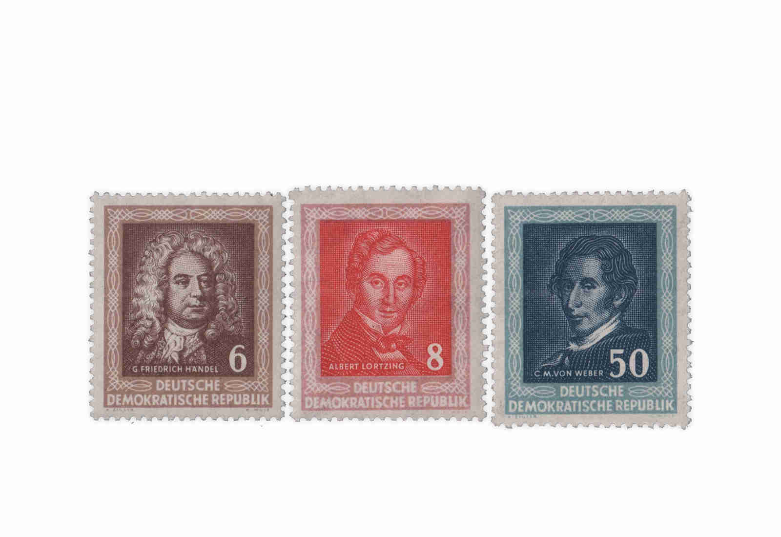Briefmarke DDR Händelfest 1952 Michel-Nr. 308-310 postfrisch
