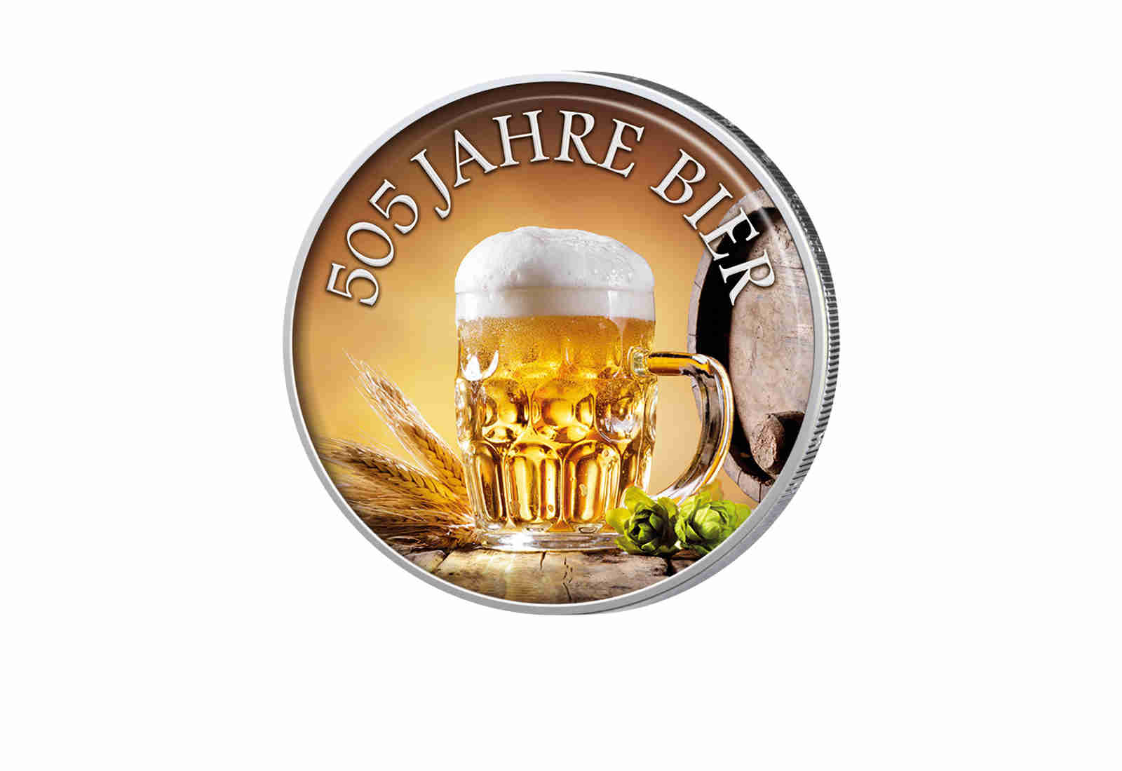 2 Euro mit Farbapplikation 505 Jahre Bier
