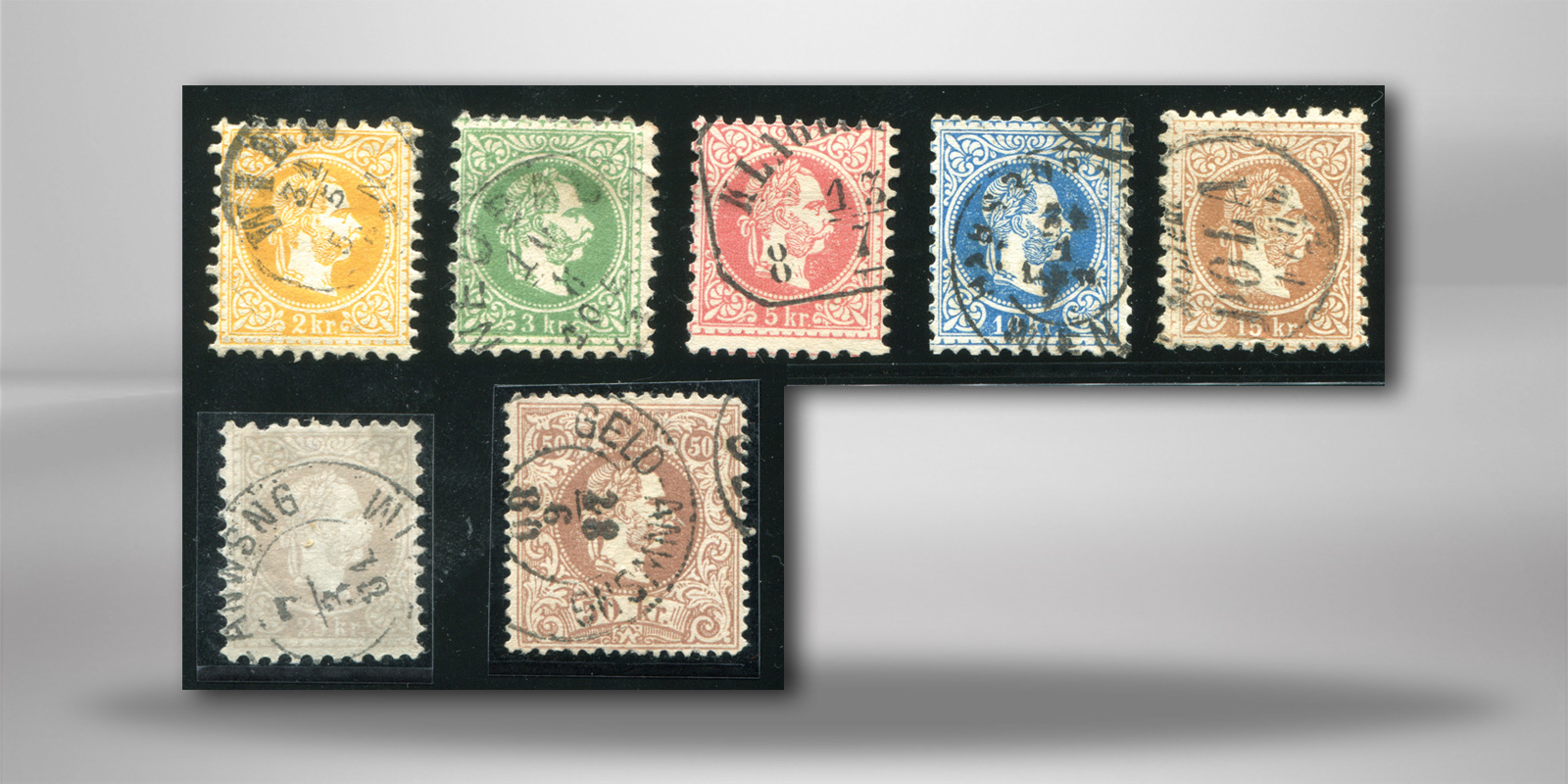 Österreich Kaiserreich 1867 Mi.Nr. 35/41 I gest. Kaiser Franz Joseph