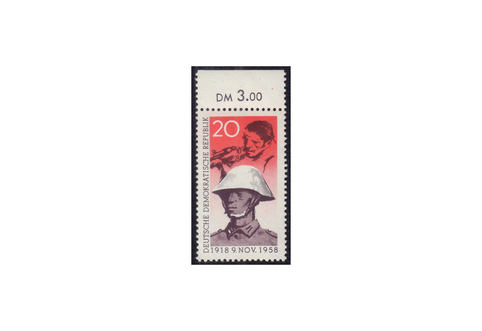 DDR Freimarke 1958 40.Jahrestag der Novemberrevolution in Deutschland Michel Nr. 662 OR postfrisch