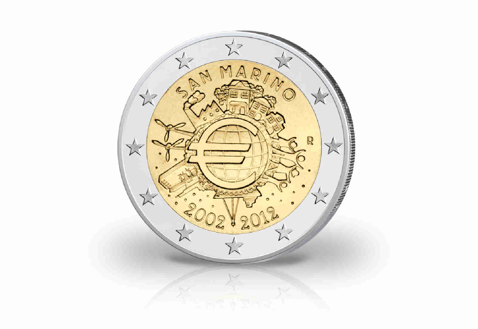 2 Euro 2012 San Marino 10 Jahre Bargeld st im Blister
