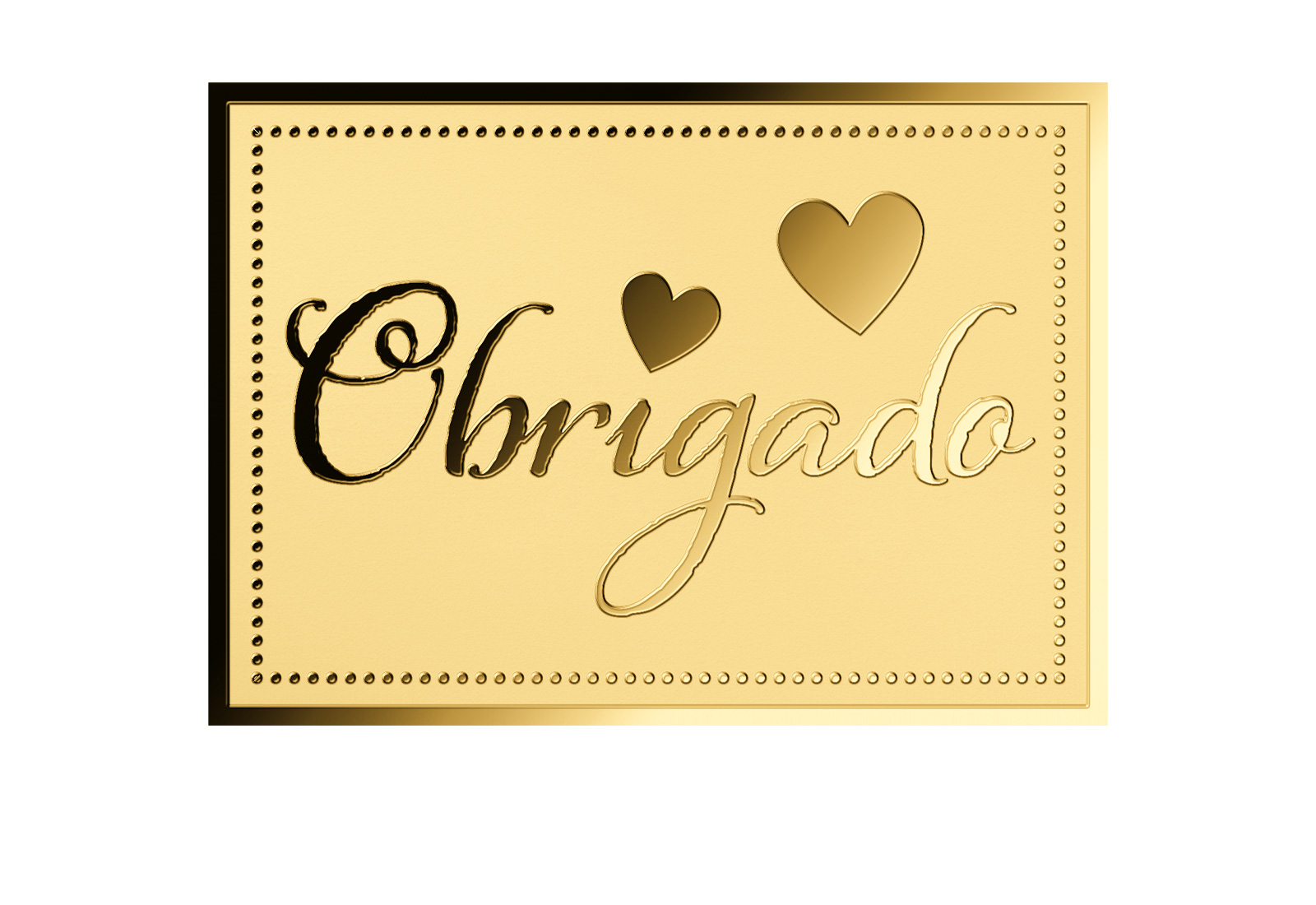 Goldmünze Motiv "Obrigado" 999/1000 Gold Geschenk