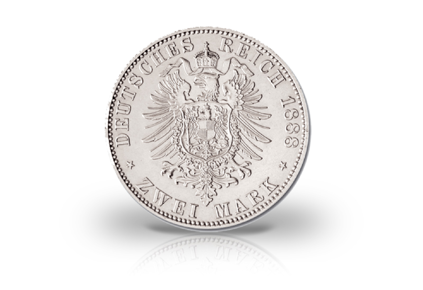 2 Mark 1888 Deutsches Kaiserreich Bayern König Otto Jaeger-Nr. 43