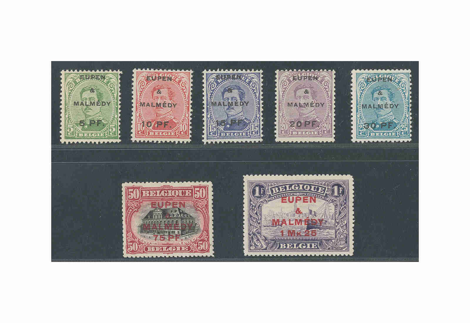 Briefmarke Eupen&Malmedy Dt. Abstimmungsgebiete Mi: 1-7 **