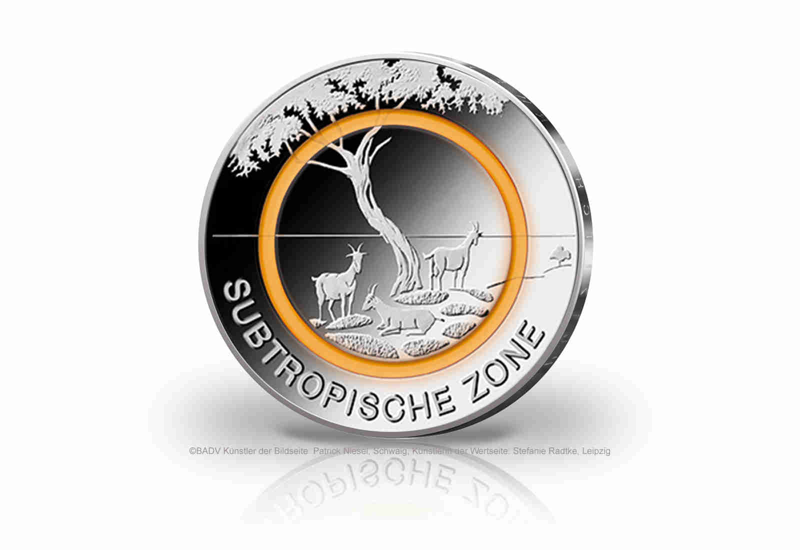 5 Euro 2018 Deutschland Subtropische Zone mit Polymerring st Prägestätte F