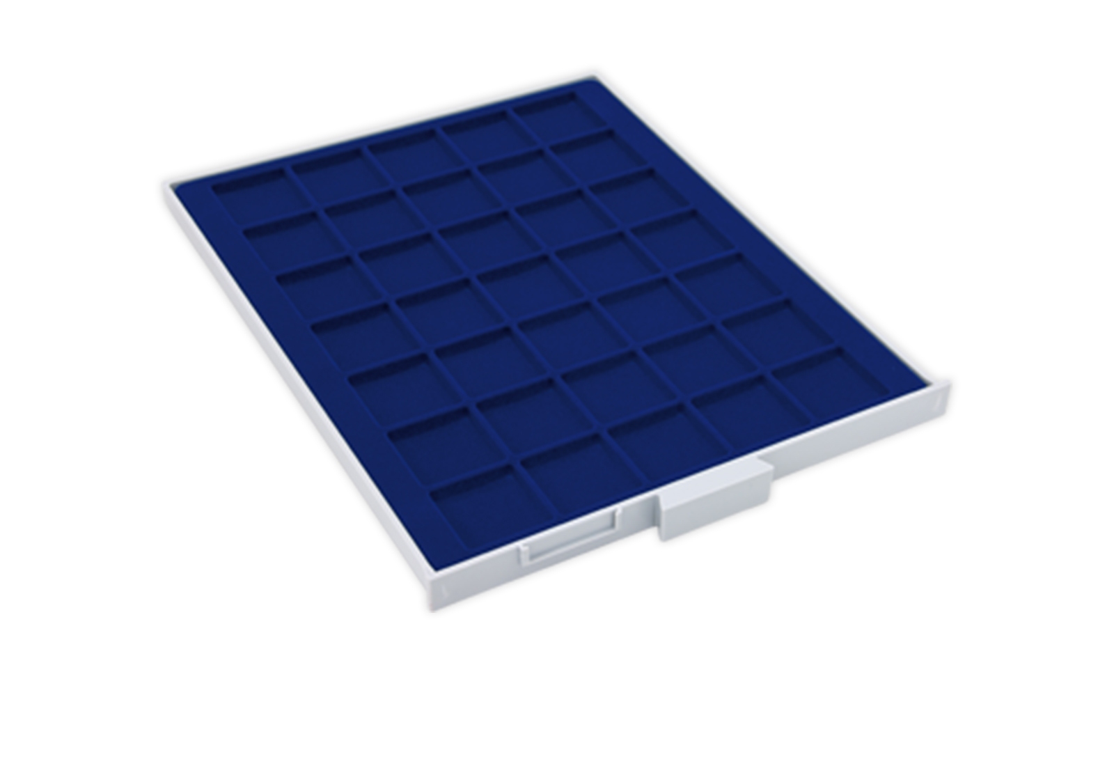 Münzbox mit 35 eckigen Fächern für Münzen bis ø 35 mm