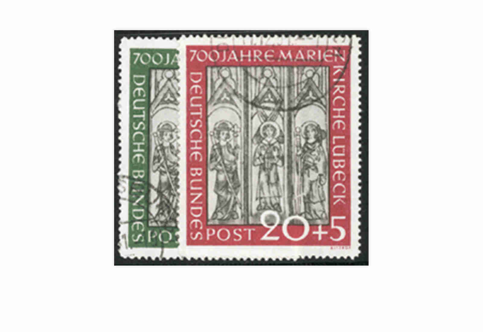 Briefmarken BRD Marienkirche 1951 Michel-Nr. 139-140 gestempelt