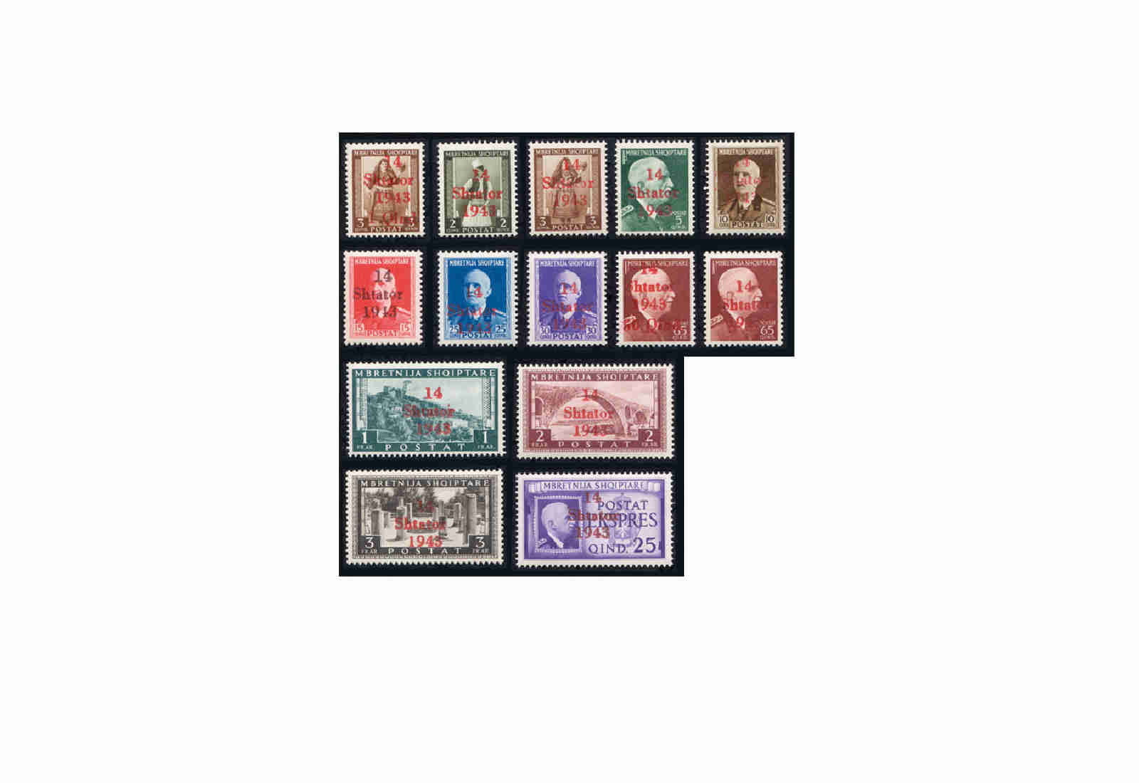Albanien Mi.Nr. 1/14 ** Dt. Besetzung
